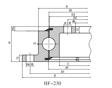 H-230.20.0844 Roulement d'orientation de type léger sans dents pour machine de remplissage/machines de mise en conserve